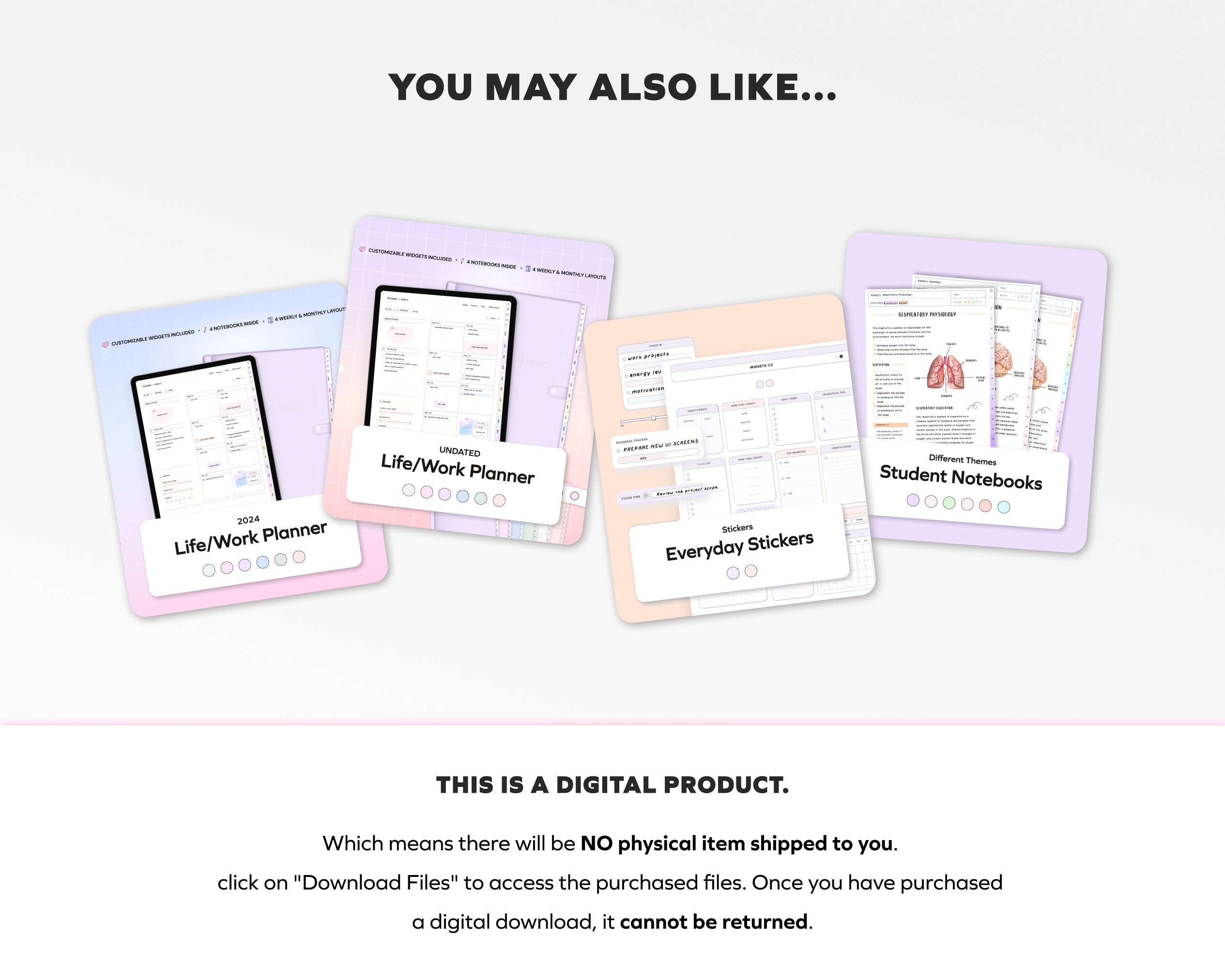 Student Digital Notebook, Minimalist Note Paper Hyperlinked Notetaking ...