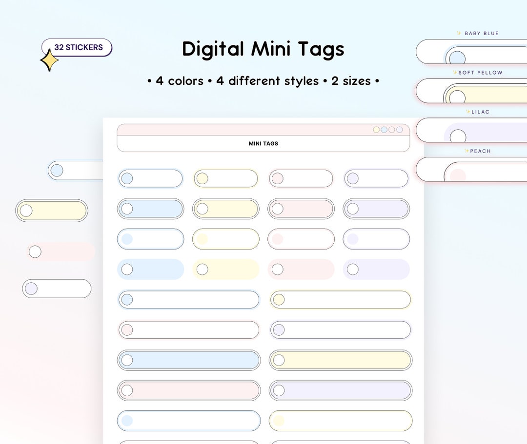 Student Digital Stickers Label Tags for Planner Goodnotes Notes Sticker