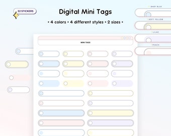 Digitale Aufkleber Label Tags für Planer Goodnotes Notes Sticker Buch Planer Widgets Digitale Notizen für iPad Collage und Schule