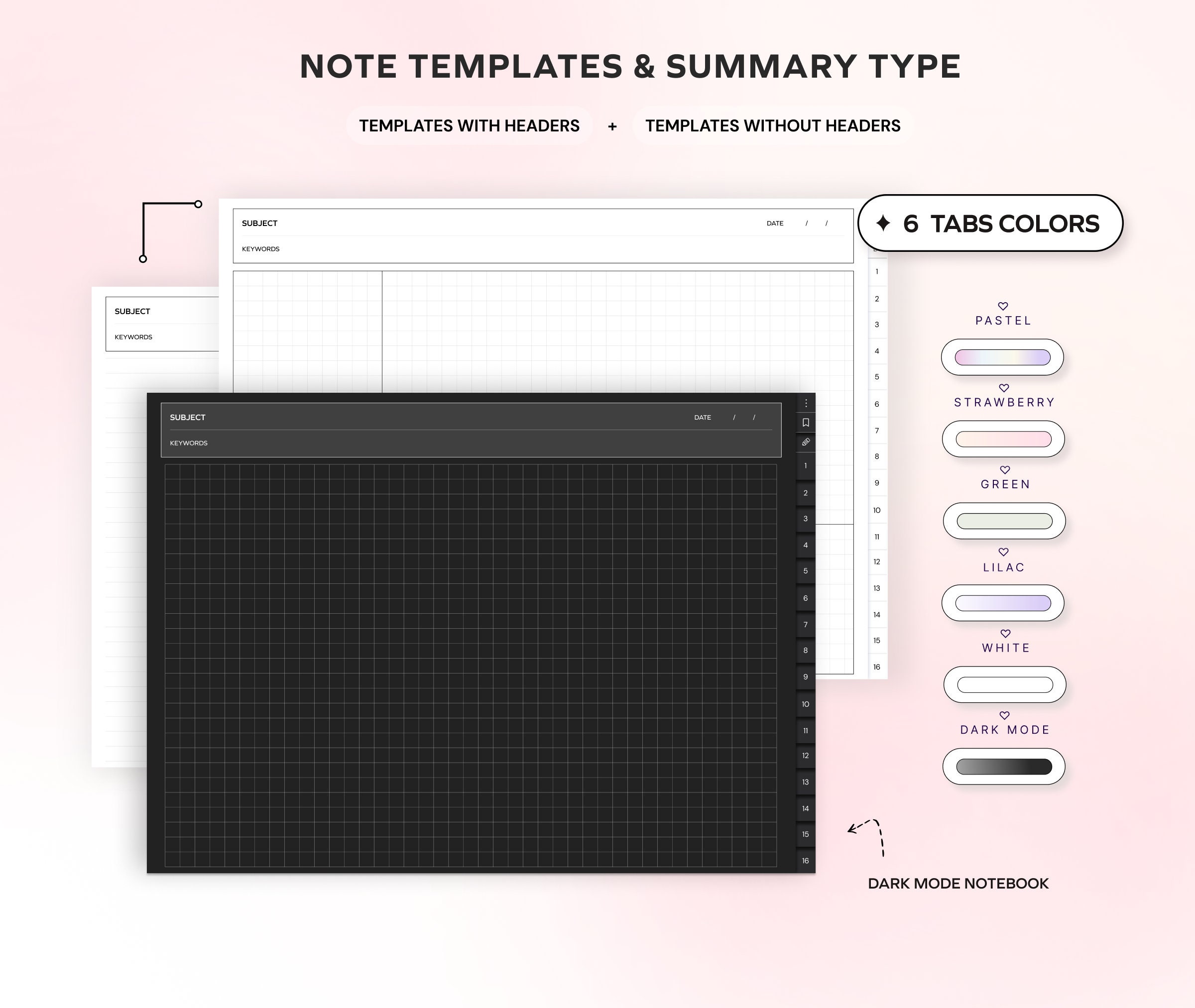 Notebook Bondle Student Digital Notebook Bundle Hyperlinked Notetaking Templates for ...