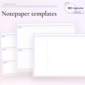 Digital Notepaper Student Notes Templates for GoodNotes Noteshelf Notability Notetaking Apps Templates Digital Study Notebook Cornell Notes