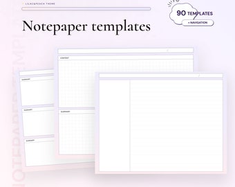 Digitales Notizpapier Studentennotizen Vorlagen für GoodNotes Notizenregal Notability Notizen Apps Vorlagen Digitales Notizbuch Cornell Notes