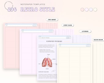 Digitale Notizpapier Vorlagen Schülernotizen für GoodNotes Notizenregal Notability Notizvorlagen für Produktivität Notizbuch ©TheJournalWorld
