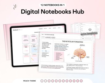 12 Student Digital Notebook Bundle, Hyperlinked Planner Notetaking for Goodnotes Notability iPad Templates note-taking apps Academic School