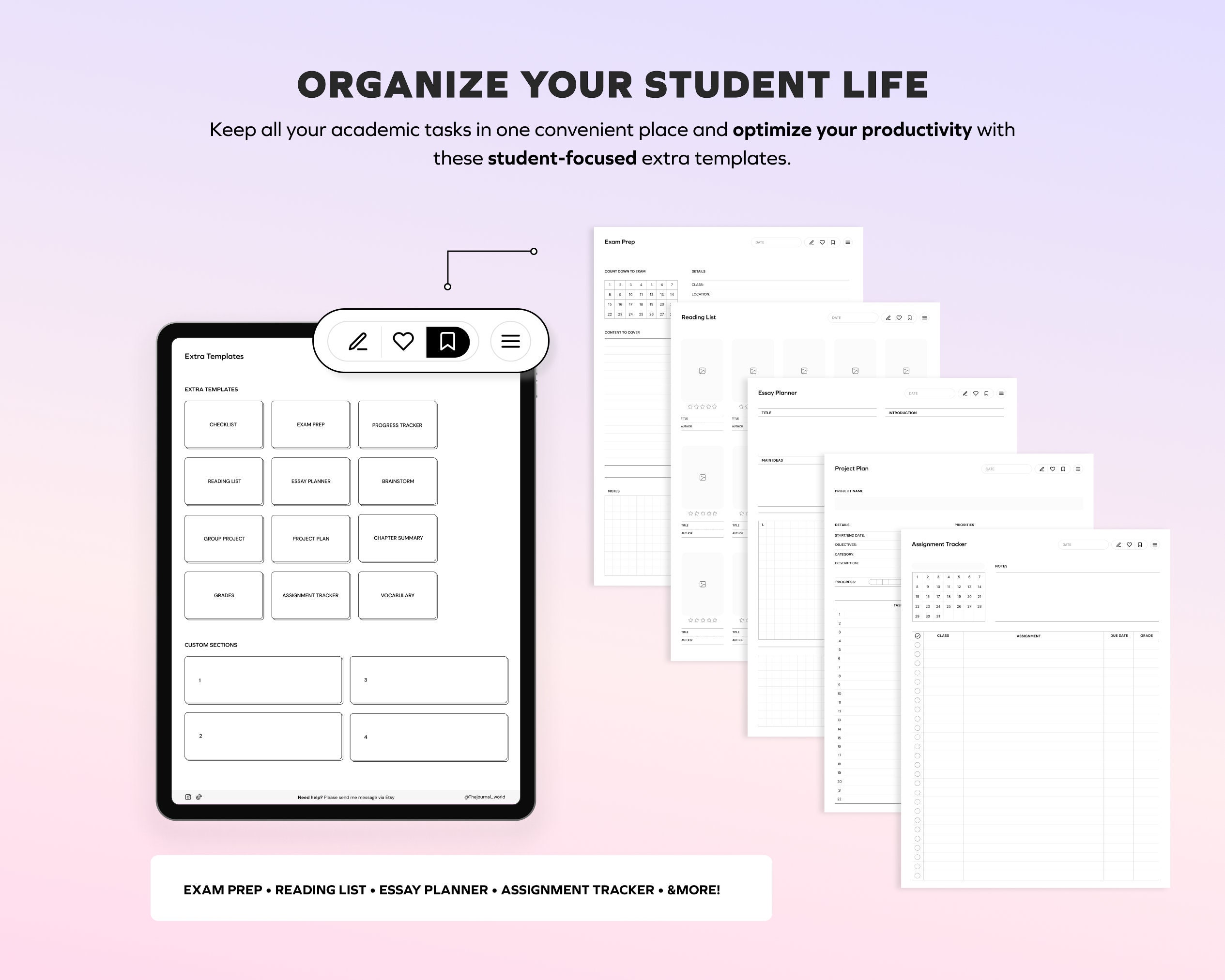 Undated Digital Planner Templates for Ipad, Goodnotes, Notability ...