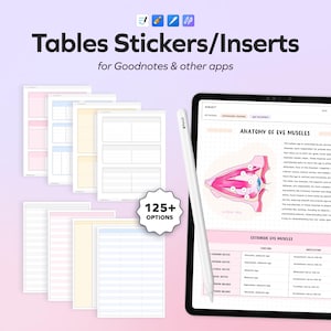 Adesivi digitali da tavolo per studenti, planner per quaderni, widget Goodnotes per iPad, adesivi per appunti, adesivi per studio, adesivi per infermieri scolastici, appunti universitari