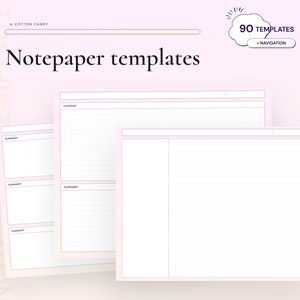 Digital Notepaper Student Notes Templates for GoodNotes Noteshelf Notability Notetaking Apps Templates Digital Study Notebook Cornell Notes