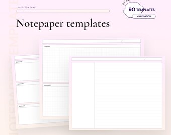 Digital Notepaper Student Notes Templates for GoodNotes Noteshelf Notability Notetaking Apps Templates Digital Study Notebook Cornell Notes