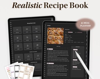 Digitales Rezeptbuch für iPad, Goodnotes Rezeptbuch Vorlage, Rezeptordner, digitaler Mahlzeitenplaner, Journal, Kochbuch Notability Rezeptkarte