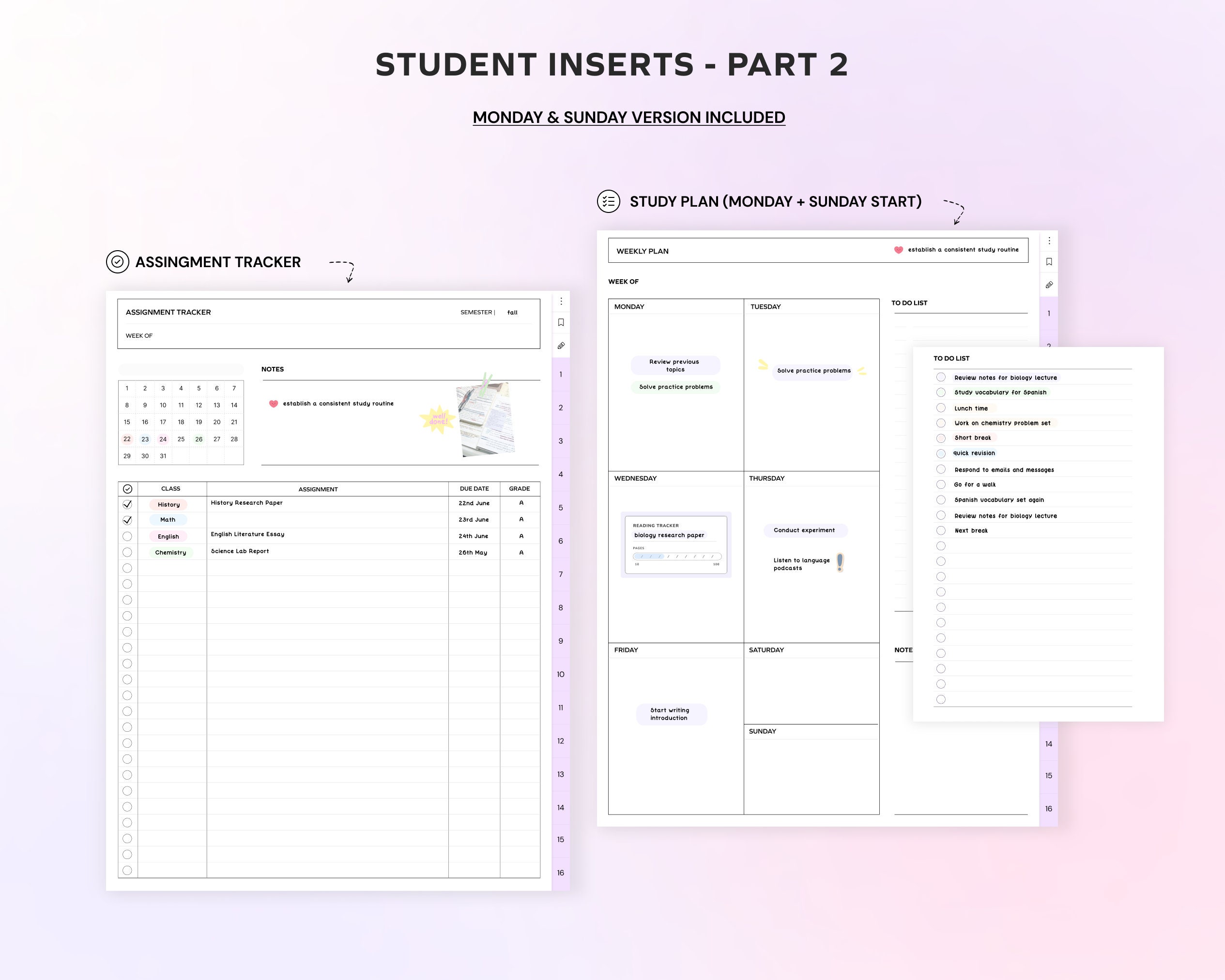 Student Digital Notebook Goodnotes iPad Notebook Notepaper Hyperlinked ...