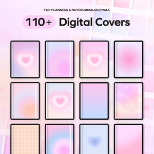Copertine per quaderni digitali per Goodnotes e Notability Planner e Notebook Copertine per app per prendere appunti digitali per studenti, pastello, carine, retrò