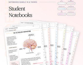 Student Digital Notebook Bundle Hyperlinked Notetaking Templates for Goodnotes Notability iPad and note-taking apps Academic, School Journal