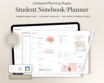 Può includere: Un planner digitale per studenti con un layout settimanale. Il planner include una lista di cose da fare, un tracker delle abitudini e una sezione note. Il planner è progettato per aiutare gli studenti a rimanere organizzati e a tenere traccia dei loro studi. Il planner è disponibile in una varietà di colori e design.