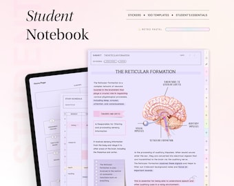 Student Digital Goodnotes Notebook Minimalist NotePaper Hyperlinked Notetaking Study Notes Templates Notability iPad College School Academic
