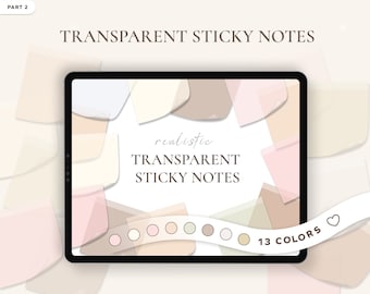 Transparent Digital Stickers for planner Student Sticky notes for goodnotes Sticker Book student widgets and digital pastel ipad stickers
