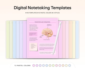 Digital Note Paper Templates, Student Notes for iPad, GoodNotes Notability, Academic Notes Notetaking Templates for school College Templates
