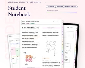 Student Digital Notebook Hyperlinked Notetaking Templates Retro Vibe Template Notepad Goodnotes Notability iPad college academic tracker