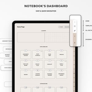 Student Digital Notebook, Minimalist Note Paper Hyperlinked Notetaking ...