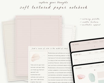 Digital Notebook Texture | Paper Template Notebook Hyperlinked Cornell | Tabs |Templates GoodNotes Notes Notability iPad reMarkable Journal