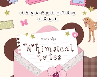 Whimsical Handwritten Font, Decorative Journal Font, Digital Planner Font, Scrapbook Font, Cozy Aesthetic Handwriting, Commercial use