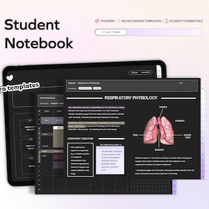 Cyfrowy notatnik studencki, minimalistyczny papier do notatek, hiperłącza do robienia notatek, szablony do nauki, notatnik Goodnotes, notatka, iPad, college, akademicki
