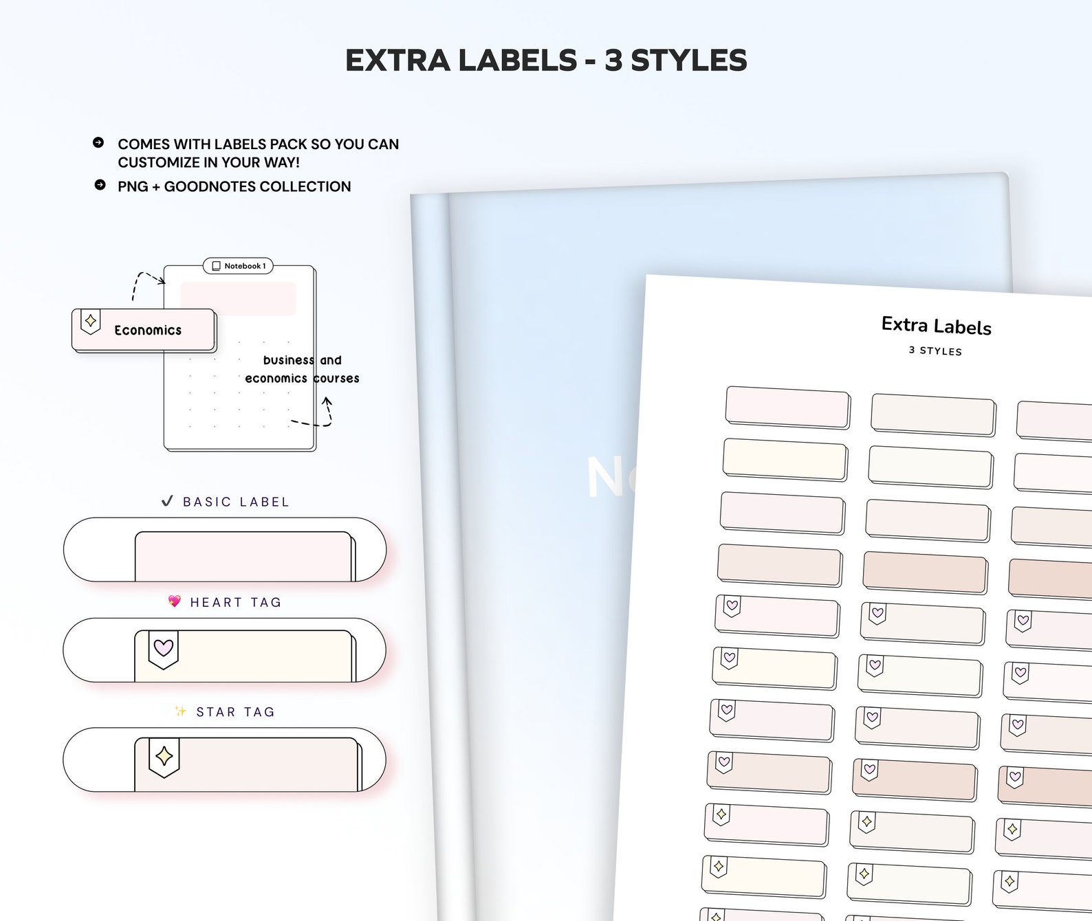 Student Digital 12 Notebooks Bundle Hyperlinked Notetaking Templates ...