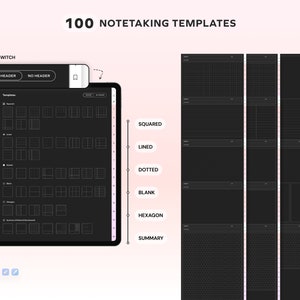 Student Digital Notebook Dark Mode, Hyperlinked Notetaking Templates ...