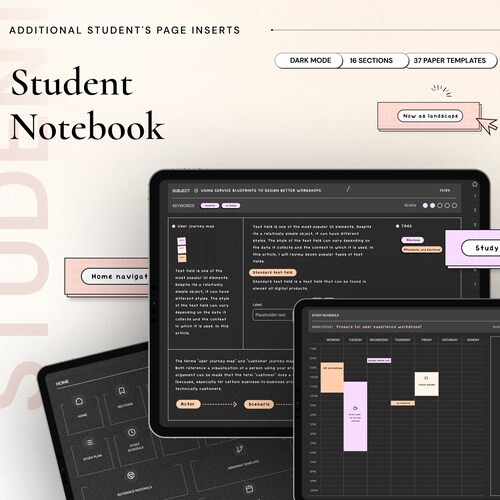 Student Digital Notebook Hyperlinked Notetaking Templates Etsy