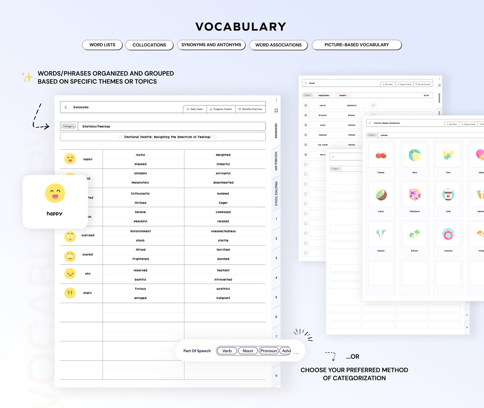 Language Learning Notebook/planner Learn Grammar Vocabulary Digital ...