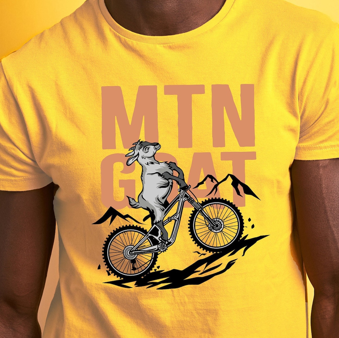MTN Goat MTB Unisex Tee Shirt Mountain Bike Shirt Biker Gift Short Sleeve Graphic Mountain Bike
