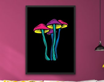 Skinny Mushrooms Digital Wall Art, Mushroom Collection printable download, Mushroomcore, Mushroom art, Fungi art, dorm room decor