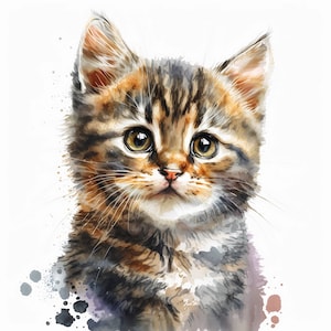 Kitten Clipart, 10 High Quality JPGs, Nursery Art, Instant Digital Download | Card Making, Cute Animal Clipart, Digital Paper Craft | #97