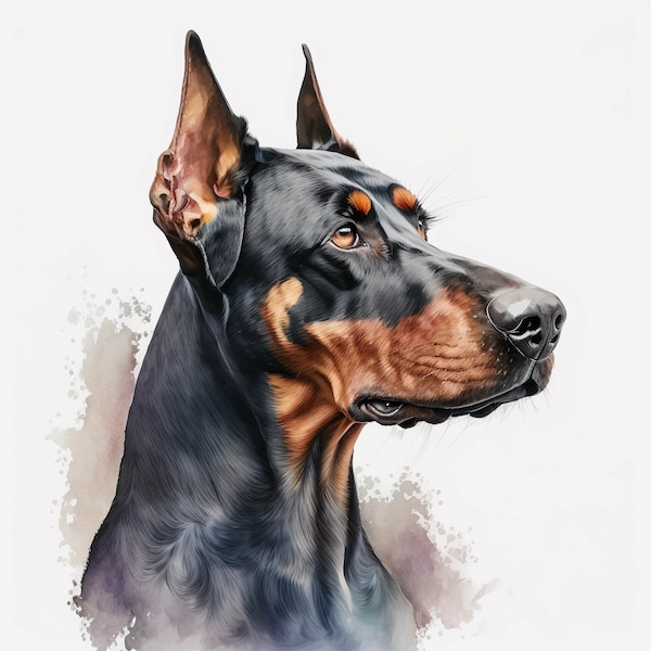 Dobermann Clipart, 10 hochwertige JPGs, Kinderzimmer Kunst, digitaler Download, Kartenherstellung, niedliche Tier Clipart, Papier Handwerk | #147