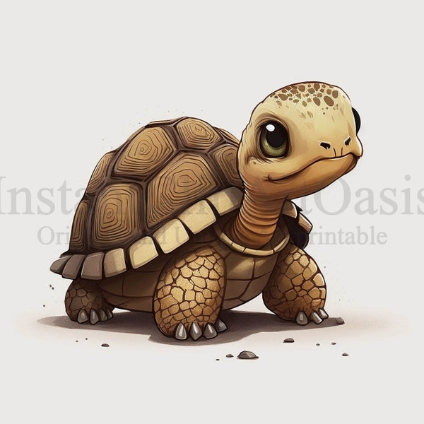 Cute Tortoise Clipart, 10 High Quality JPGs, Nursery Art, Digital Download, Card Making, Animal Clipart, Digital Paper Craft | #445