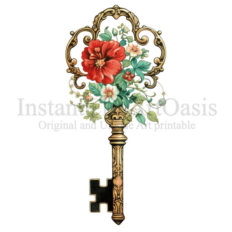 Enchanted Key Graphics Enchanted Keys Clipart, 10 High Quality Pngs, Digital Download ...