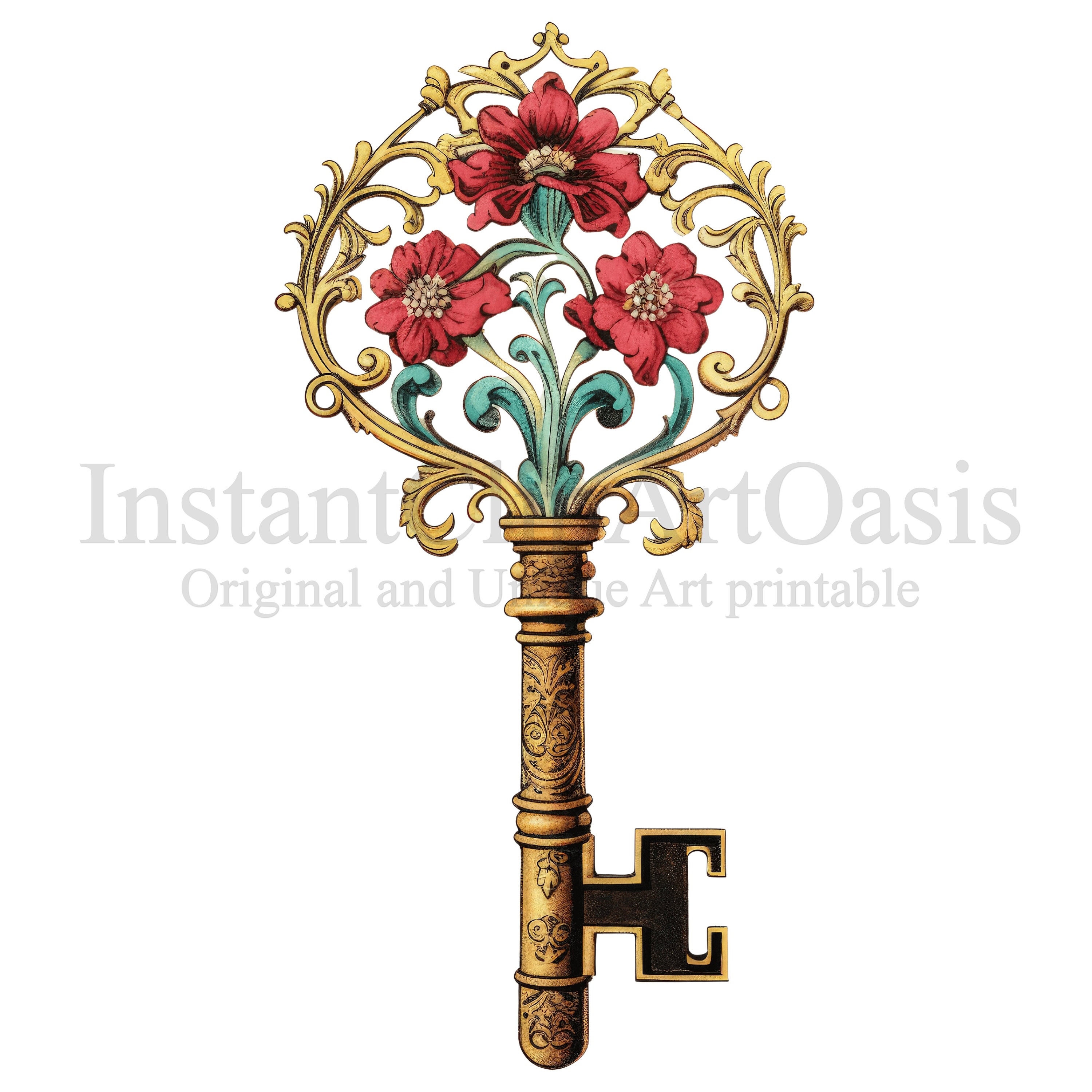 Enchanted Key Graphics Enchanted Keys Clipart, 10 High Quality Pngs, Digital Download ...