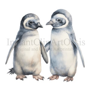 Penguin Friends Clipart, 10 High Quality Pngs, Nursery Art | Card ...