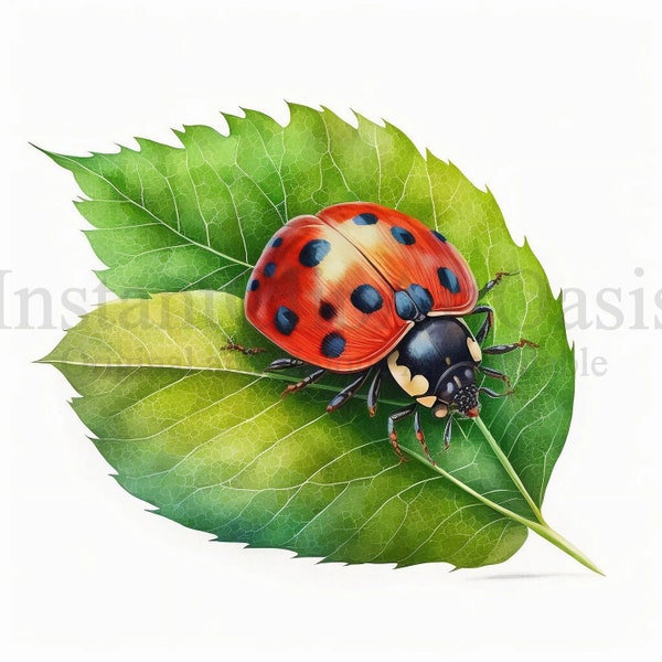 Ladybug Ladybird Clipart, 10 High Quality JPGs, Nursery Art, Digital Download | Card Making, Ladybug Clipart, Digital Paper Craft | #239