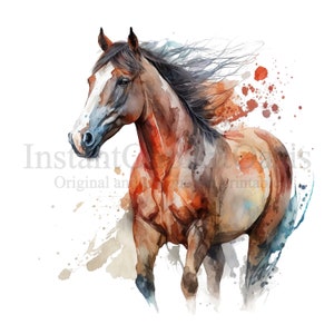 Imágenes prediseñadas de caballos, 7 fondos transparentes PNG de alta calidad, arte infantil, descarga digital instantánea / creación de tarjetas, imágenes prediseñadas de animales lindos / #2