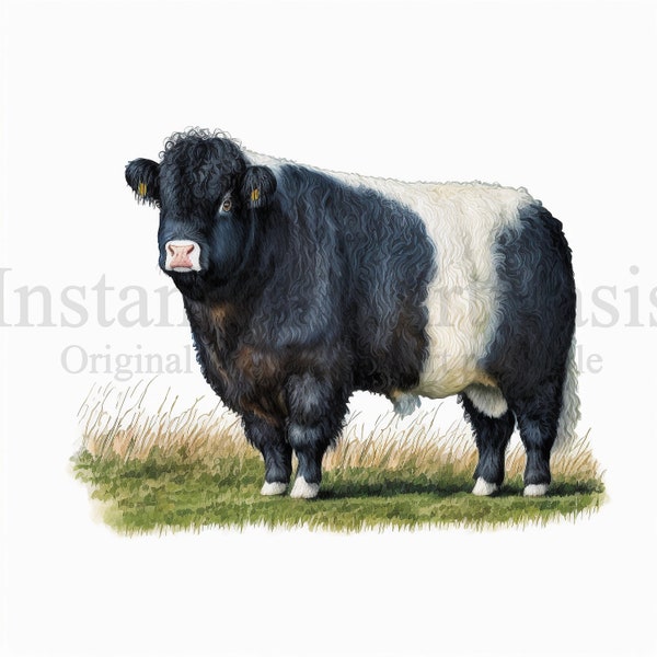 Belted Galloway Clipart, 10 High Quality JPGs, Digital Download, Card Making, Animal Clipart, Digital Paper Craft | #414