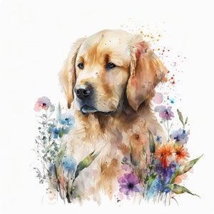 Clipart de Golden Retriever, 10 JPGs de alta qualidade, arte de berçário, download digital | Criação de cartões, clipart de animais fofos, artesanato em papel digital | #59