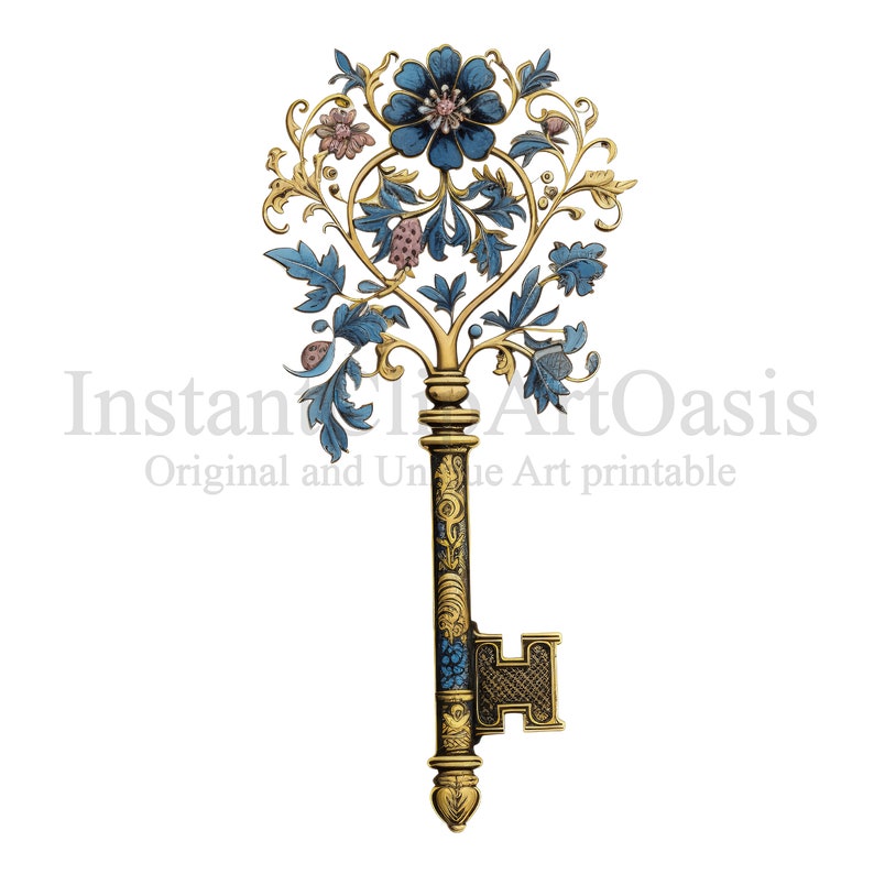 Enchanted Key Graphics Enchanted Keys Clipart, 10 High Quality Pngs, Digital Download ...