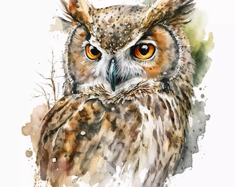 Owl Clipart, 10 High Quality JPGs, Nursery Art | Card Making, Clip Art, Owl Print, Digital Paper Craft, Watercolour Painting | #161