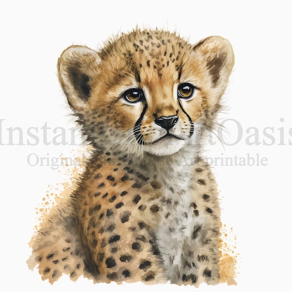 かわいいチーターの子のクリップアート、10 枚の高品質 JPG