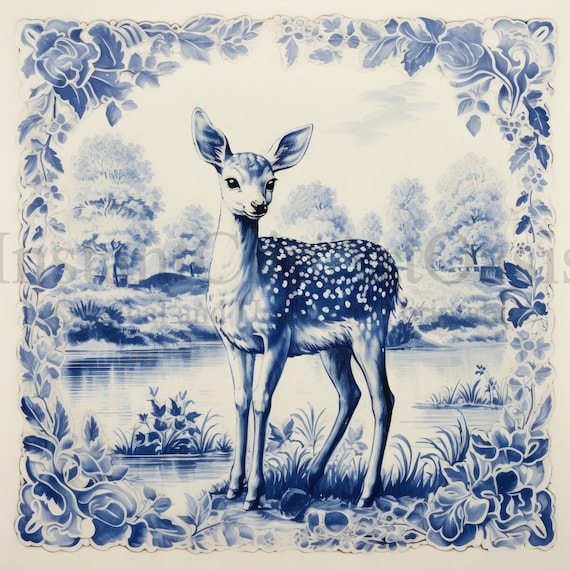 ブルーデルフトの子鹿のクリップアート - 10 個の高品質 JPG、オランダ