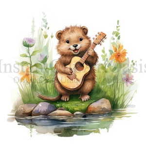 Adorable Beaver Clipart, 10 High Quality JPGs, Nursery Art, Digital Download | Card Making, Animal Clipart, Digital Paper Craft | #846