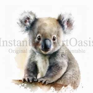 Koala Clipart, 10 High Quality JPGs, Nursery Art | Card Making, Clip Art, Koala Print, Digital Paper Craft, Watercolour Painting | #49