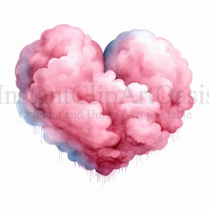 Clipart de nuvens rosa, 10 JPGs de alta qualidade, arte infantil, download digital instantâneo | Fabricação de cartões, artesanato em papel digital | #458