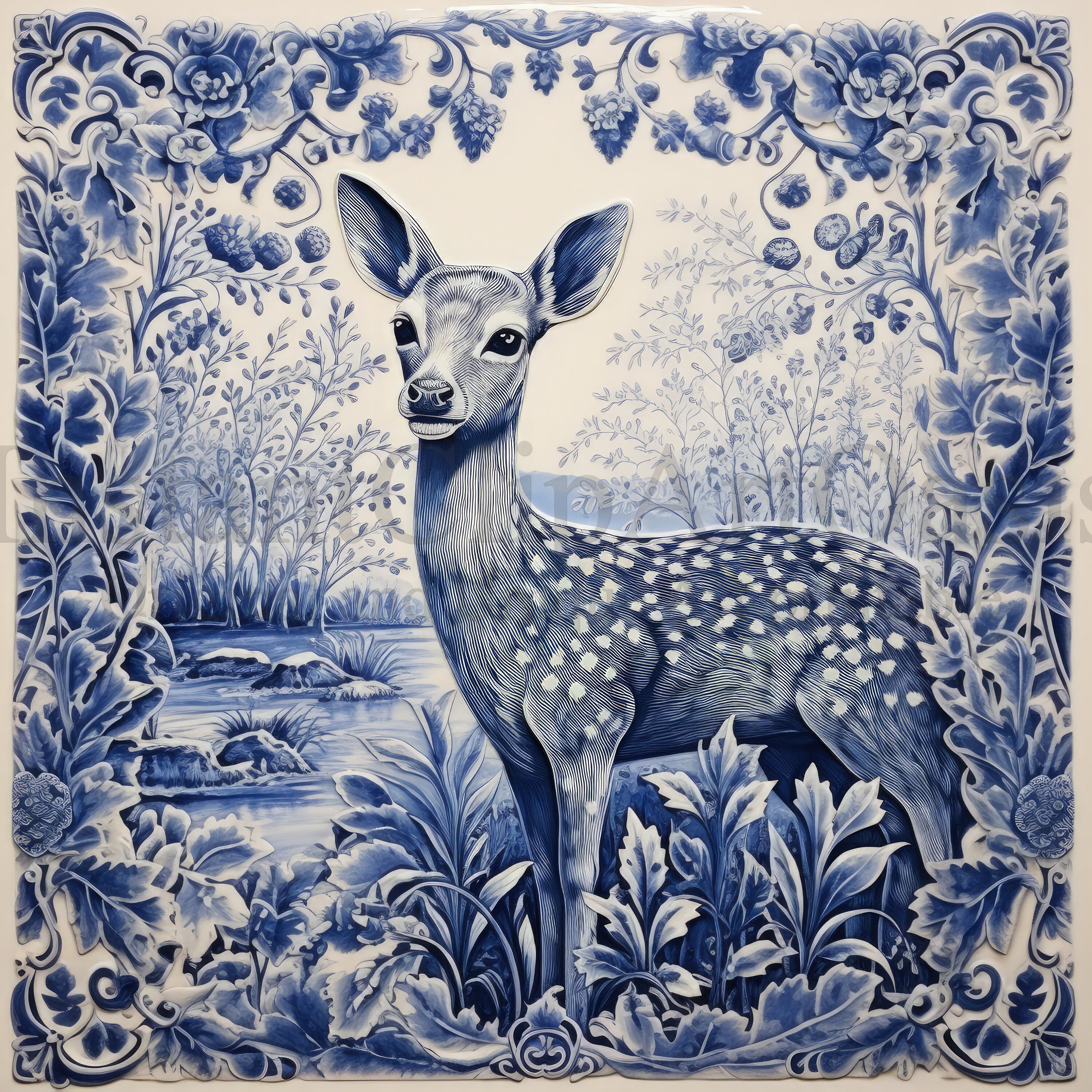 ブルーデルフトの子鹿のクリップアート - 10 個の高品質 JPG、オランダ