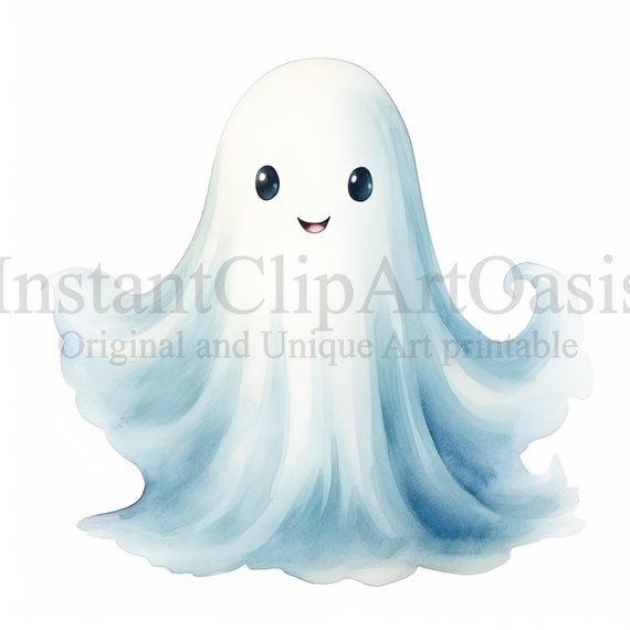 Cute Ghosts Clipart, 10 High Quality JPGs, Instant Digital Download | Card Making, Ghost Clipart, Digital Paper Craft | #820